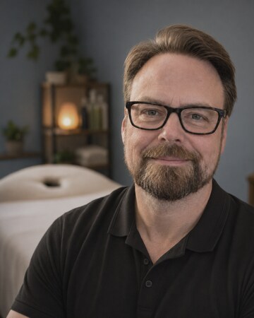 John Stuart Brown in the Body Legend Massage treatment room